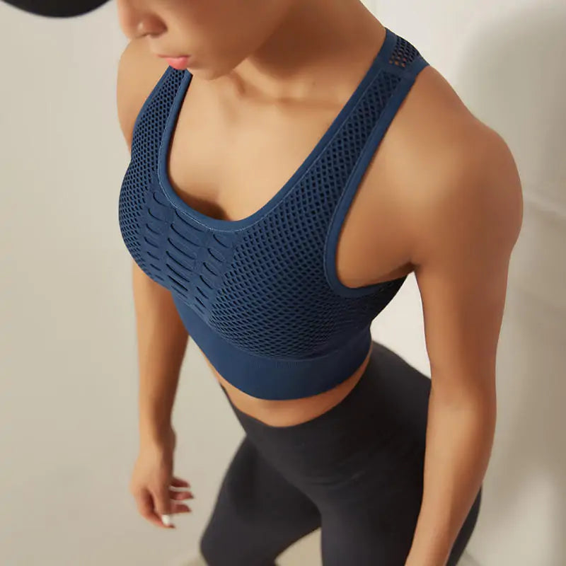 Shockproof Mesh Sports Bra